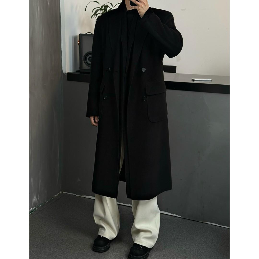 网格慎用双层情侣毛呢大衣A312-995P175,男装毛呢大衣,电商A312