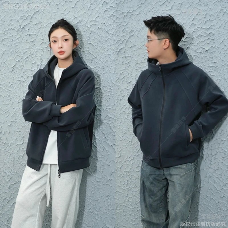 抖音男女连帽卫衣外套宽松休闲百搭上衣A312-8002P75,女装短外套,电商A312