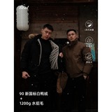 90新标白鸭绒狼王座山雕羽绒服1200g仿水貂毛外套3933P270，男装羽绒服，电商A312