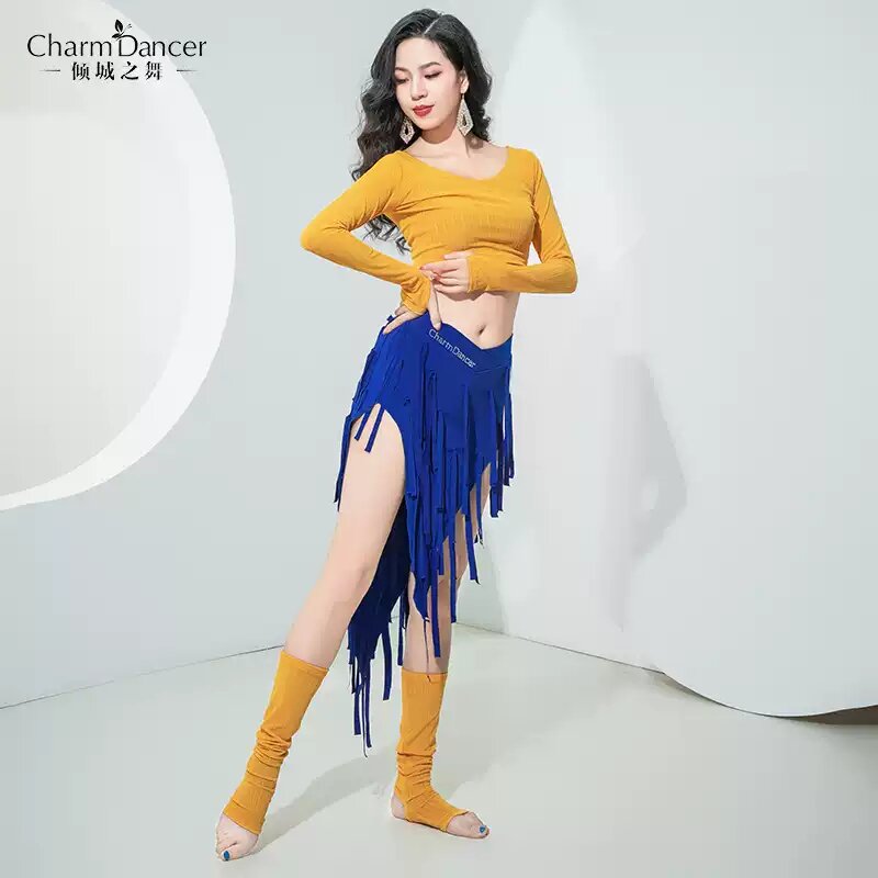 倾城之舞肚皮舞服装2026新款练功服春夏长袖套装袜套流苏裙练习服