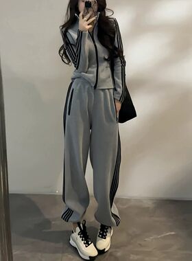 巨好看高级感开衫卫衣卫裤两件套