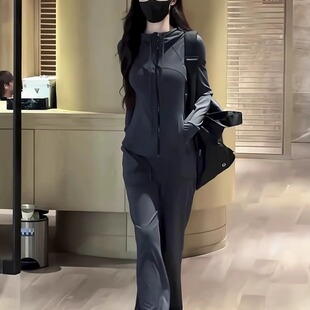 欧货休闲运动套装女春秋2024新款时尚洋气宽松跑步运动服两件套潮