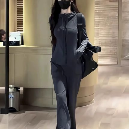 欧货休闲运动套装女春秋2024新款时尚洋气宽松跑步运动服两件套潮
