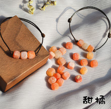 方块到货啦!甜橘 可爱萌哒哒不规则玛瑙手绳手链闺蜜礼物女