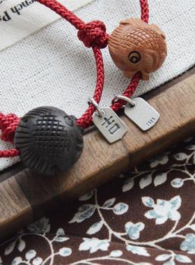 情侣款桃木黑檀木手链