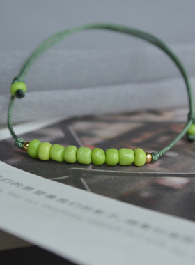 闺蜜款琉璃小珠清新手绳