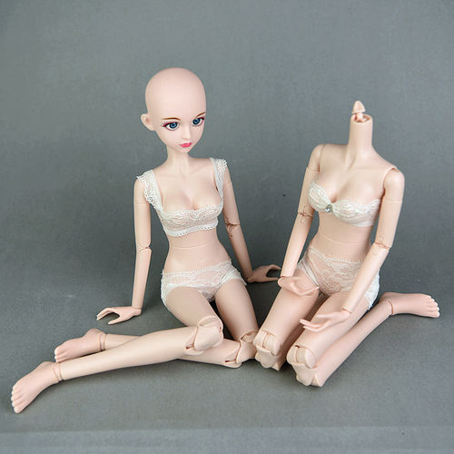 正版心怡娃娃4分体BJD大欣妍关节SD粉白肌1:4小鸟坐裸娃四分素体 - 封面