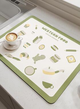 厨房台面硅藻泥沥水垫餐具控水垫吧台防水垫茶杯垫吸水垫控水桌垫