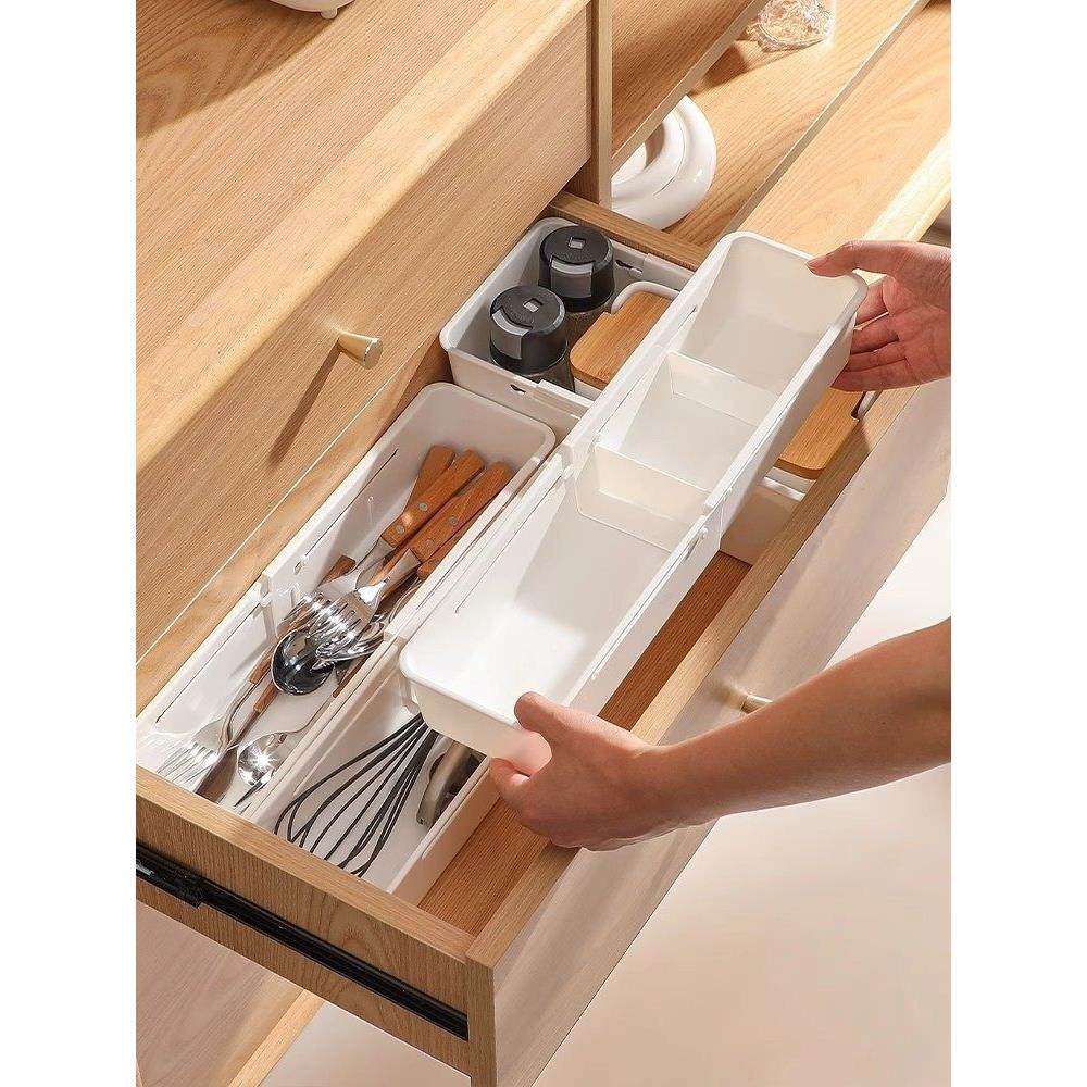 抽屉分格收纳盒内置分隔可伸缩桌面首饰化妆品杂物宿舍分类整理盒,收纳整理,桌面收纳盒,淘宝优惠券,粉丝福利购,淘宝优惠卷