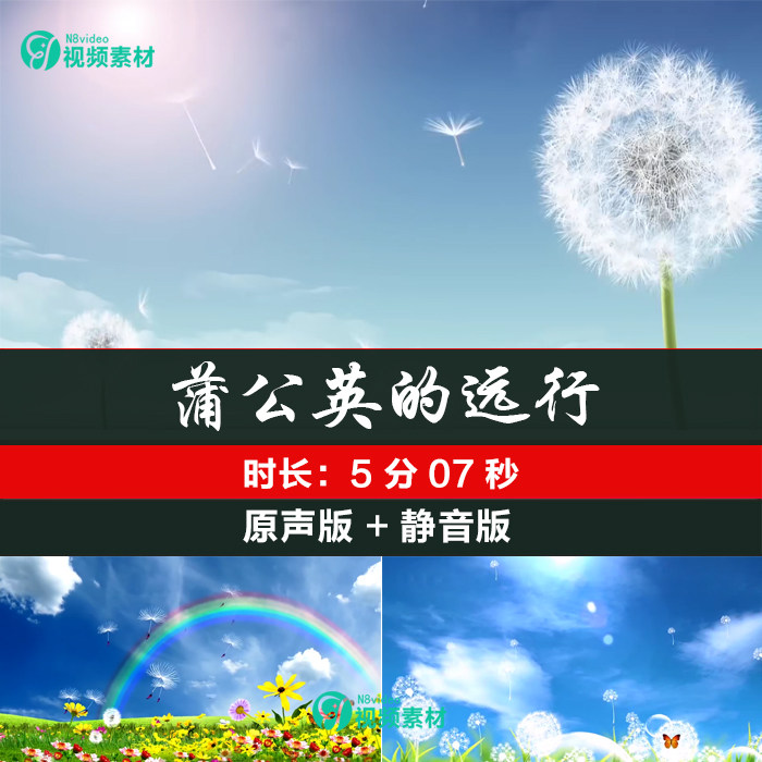 蒲公英的远行 唯美清新 六一儿童节晚会led大屏幕舞台背景视频素