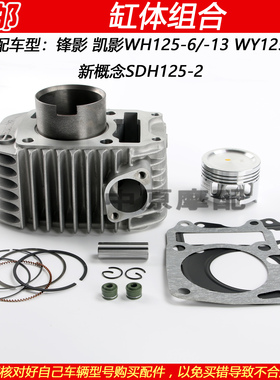 适配五羊本田锋影凯影WH126-6/13 WY125-S活塞环气缸汽缸体套缸