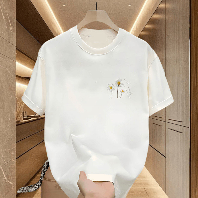 仓树一石日系简约短袖T恤男装百搭运动宽松大码夏季白色情侣上衣