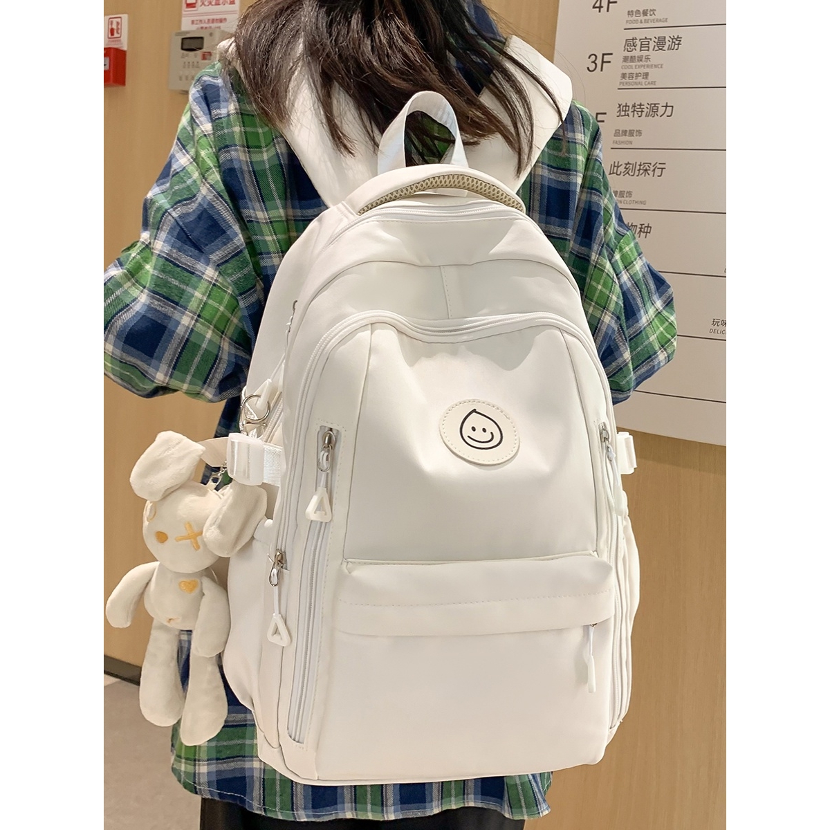 法国书包女生大学生小学生新款男生高中学生初中生大容量双肩包