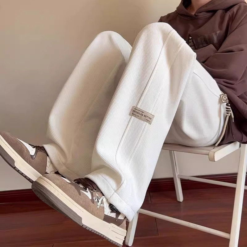 仓树一石潮流休闲裤男士2026春秋季新款直筒运动卫裤宽松百搭长裤