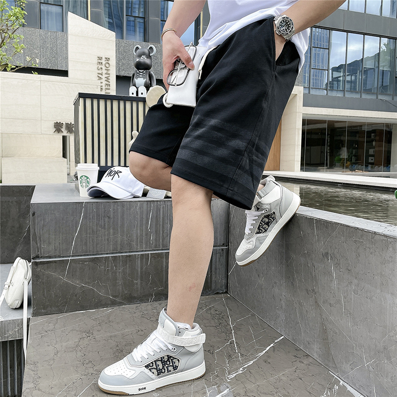 仓石  树短裤男2025年夏季潮牌薄款四道杆五分裤宽松休闲沙滩裤子