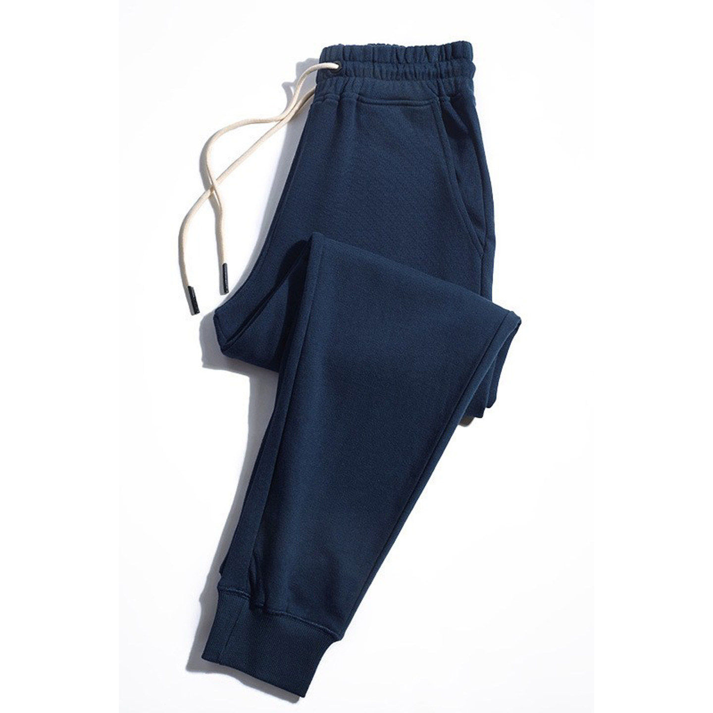 仓树一石潮牌重磅纯棉休闲高端卫裤束脚裤男秋冬加厚针织运动小脚