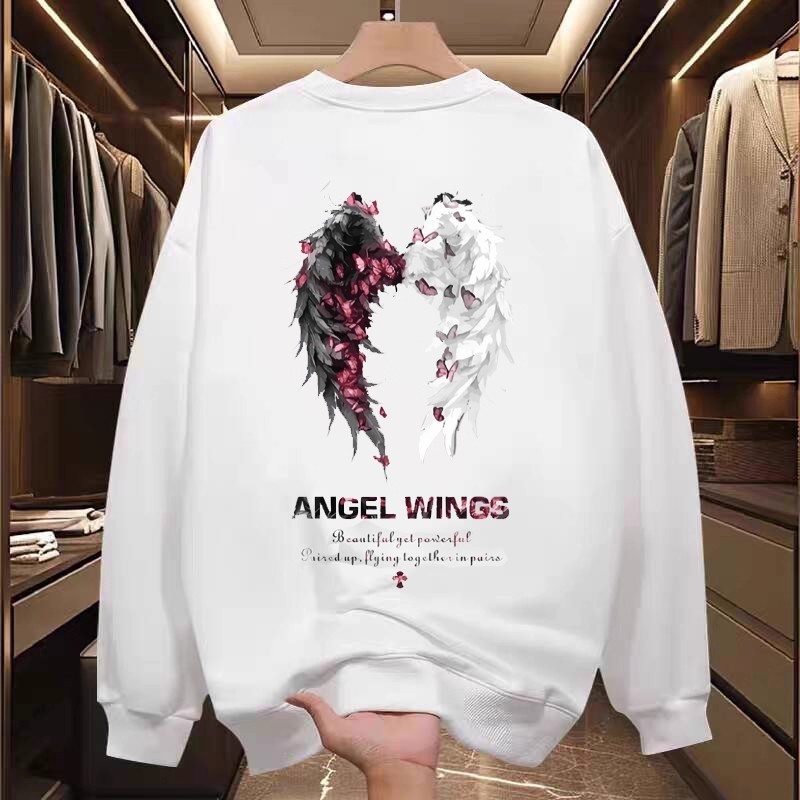 仓树一石潮牌高端设计感圆领卫衣男士秋冬新款潮流痞帅高级感上衣