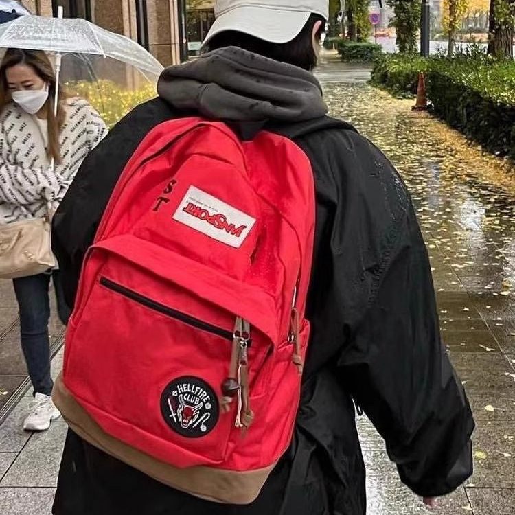 法国Fad Sincgo红色怪奇物语书包联名周边初高中大学生潮牌双肩包