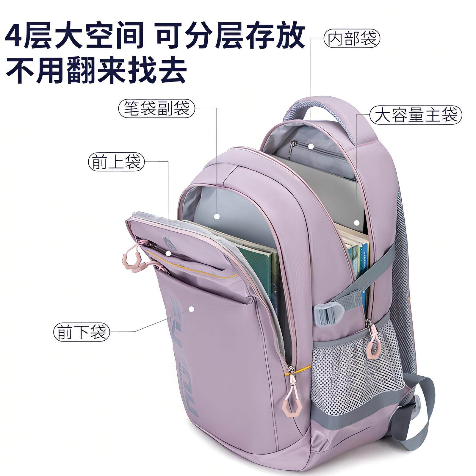 德国书包初中女生中学生男生大容量高中生减负轻护脊背包