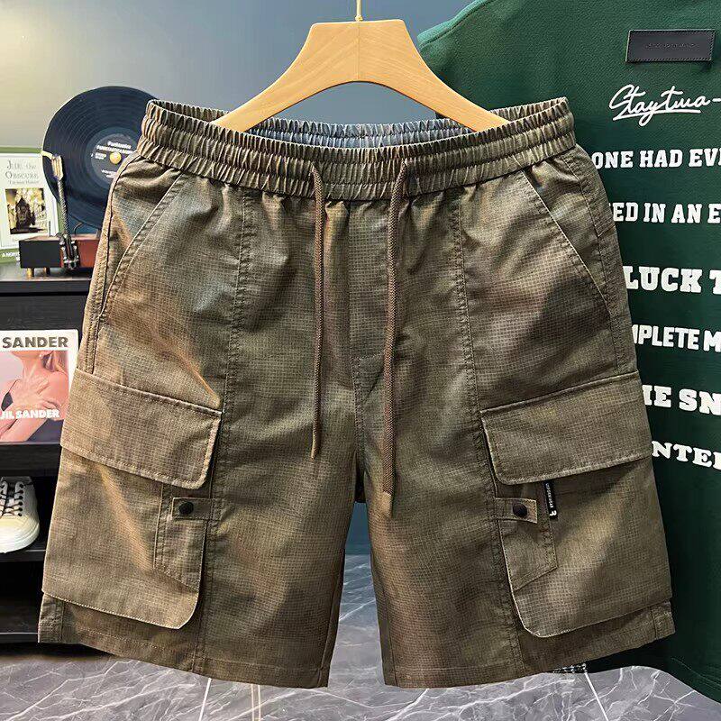 仓树一石潮牌夏季新款宽松百搭工装短裤男士薄款简约休闲五分裤子