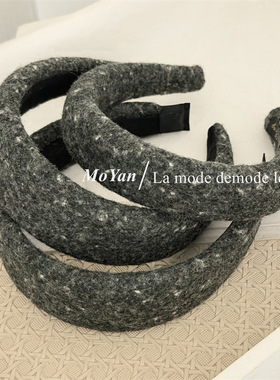 新款小香风圣诞绿色系海绵发箍气质高颅顶压发发卡高级感头箍发饰