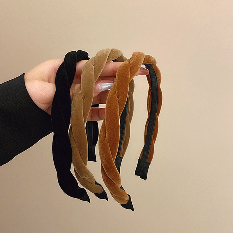 优雅丝绒麻花发箍女生细款防掉