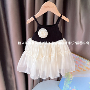 女童连衣裙夏季2025新款吊带裙子宝宝公主洋气儿童夏装裙子海滩裙