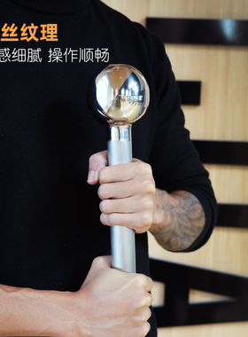 大七不锈钢锤铃体能健身铁锤爆发力锤平衡力圆头macebell铁锤