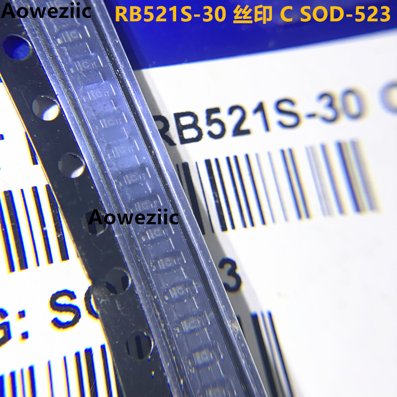 100个 RB521S-30 丝印C SOD-523 0603封装 30V 200mA肖特基二极管