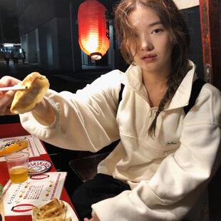 现货八奶韩国ins长袖套头立领字母刺绣卫衣宽松外套摇粒绒上衣女