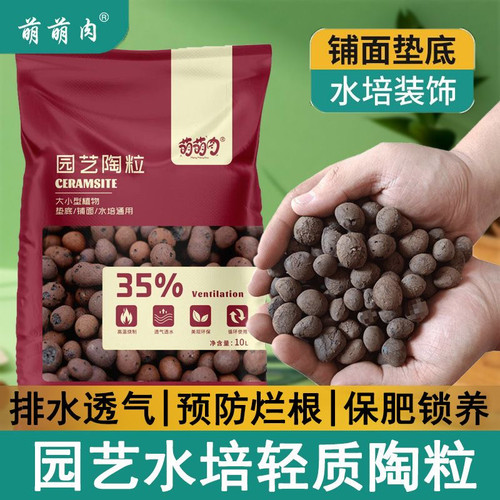 萌萌肉陶粒养花专用花盆垫底空心陶粒园艺多肉花盆保湿颗粒瓶水培