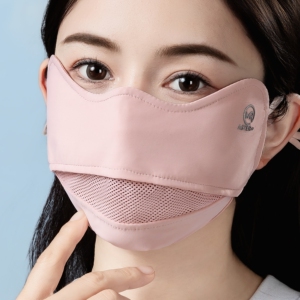 春夏新款冰丝防晒口罩女防紫外线高颜值透气护眼角骑行防晒面罩男