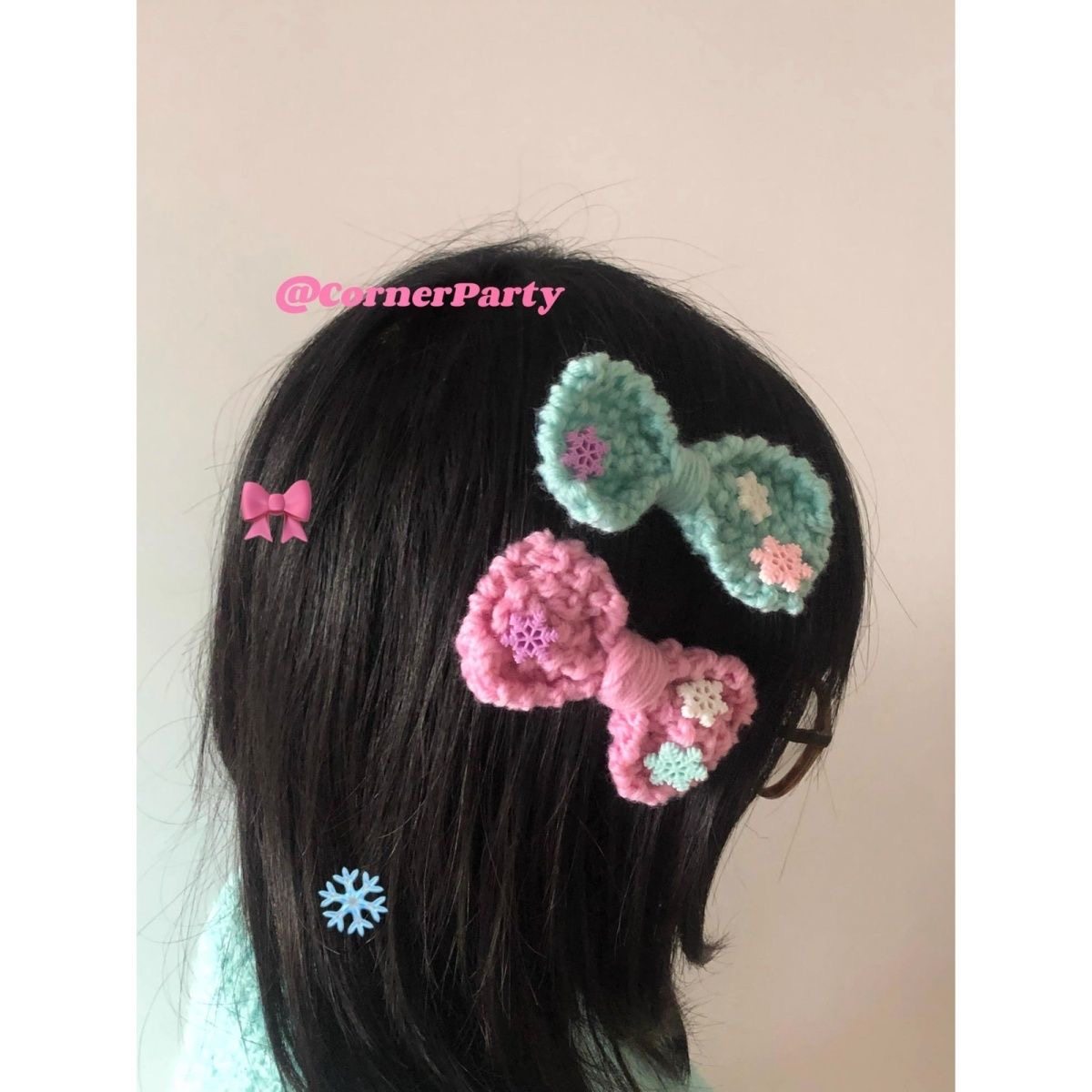 *雪花飘飘*钩织雪花蝴蝶结发夹少女心甜美钩针造型发卡毛线头饰,饰品/流行首饰/时尚饰品新,发饰,淘宝优惠券,粉丝福利购,淘宝优惠卷