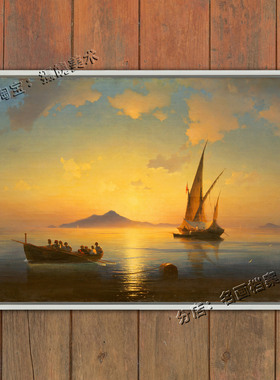 那不勒斯湾 The Bay of Naples 大海 俄罗斯名画 俄罗斯油画 风景