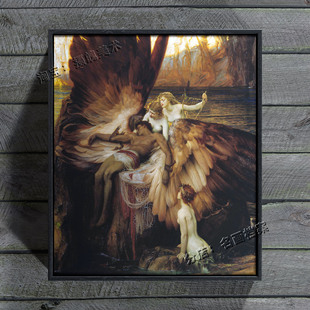 哀悼伊卡洛斯 lament for icarus Herbert James Draper 油画挂画