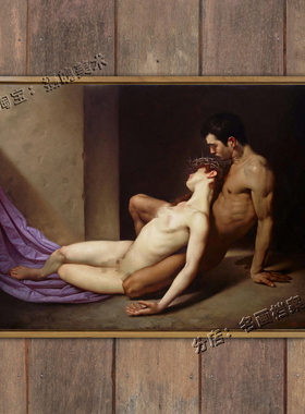 恋人之墓 情侣民宿装饰画 世界名画《Il Sepolcro degli Amanti》