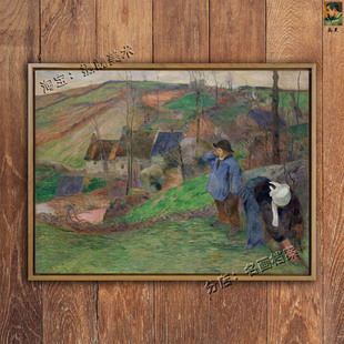 Landscape Brittany 不列塔尼风景 高更 后印象派风景油画装 饰