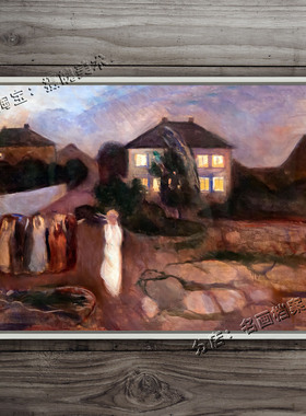 暴风雨 The Storm 蒙克夸张变形表情油画 表现主义 Edvard Munch