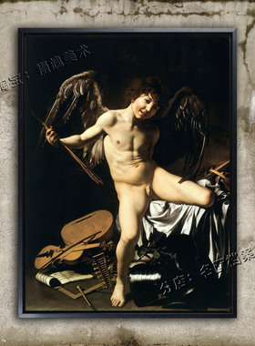 胜利的爱神 装饰画 卡拉瓦乔 墙画 世界名画《Cupid as Victor》