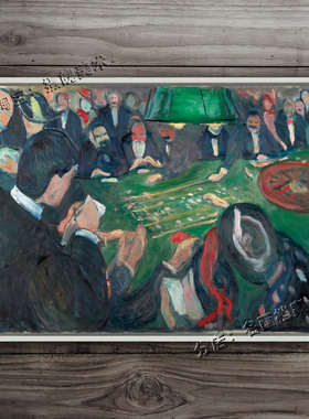 在蒙地卡罗的轮盘赌桌上 Roulette Table in Monte Carlo赌场挂画