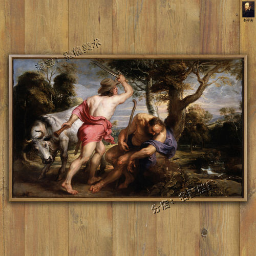 神之使者和百眼巨人 Mercury and Argus 古代战争希腊神话装饰画