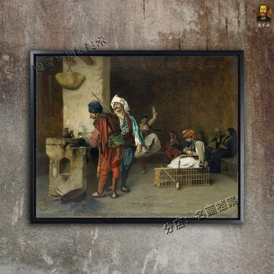 开罗的咖啡厅 Cafe House,Cairo Orientalism 东方主义埃及装饰画