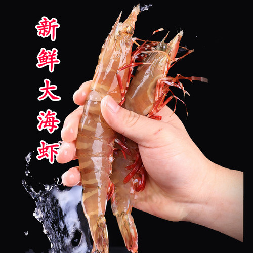 黑虎虾超大新鲜大虾老虎虾鲜活虎虾基围虾特大速冻海鲜竹九节虾