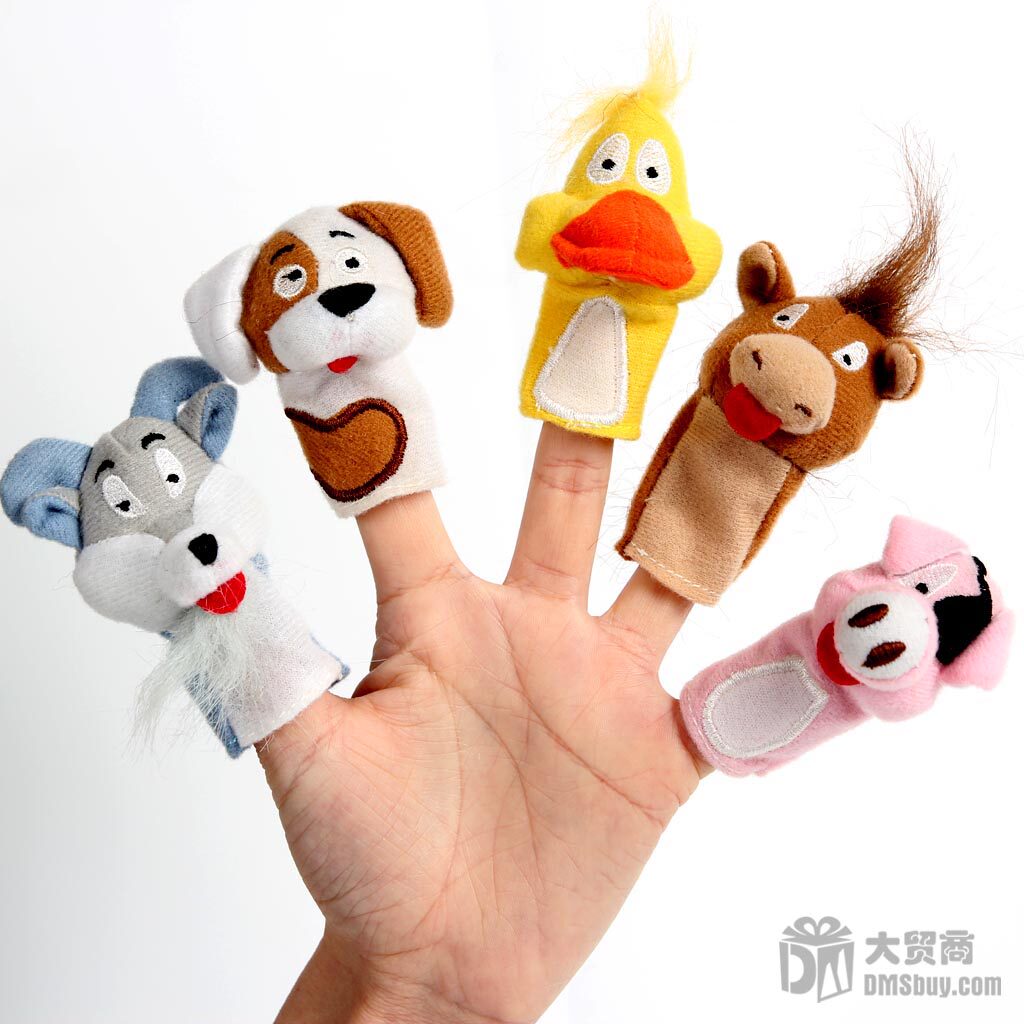 儿童手偶幼儿益智玩具宝宝可爱动物手指偶讲故事卡通创意礼物5个
