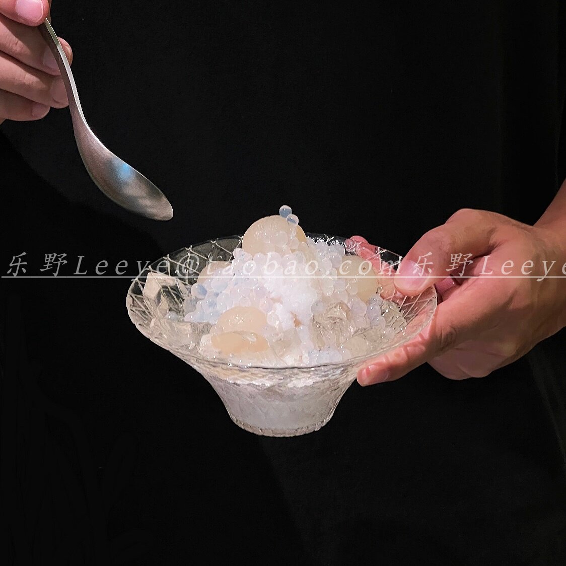 菱形纹玻璃碗网红甜品碗