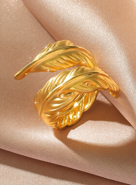 爱情密语羽毛戒指时尚女戒首饰