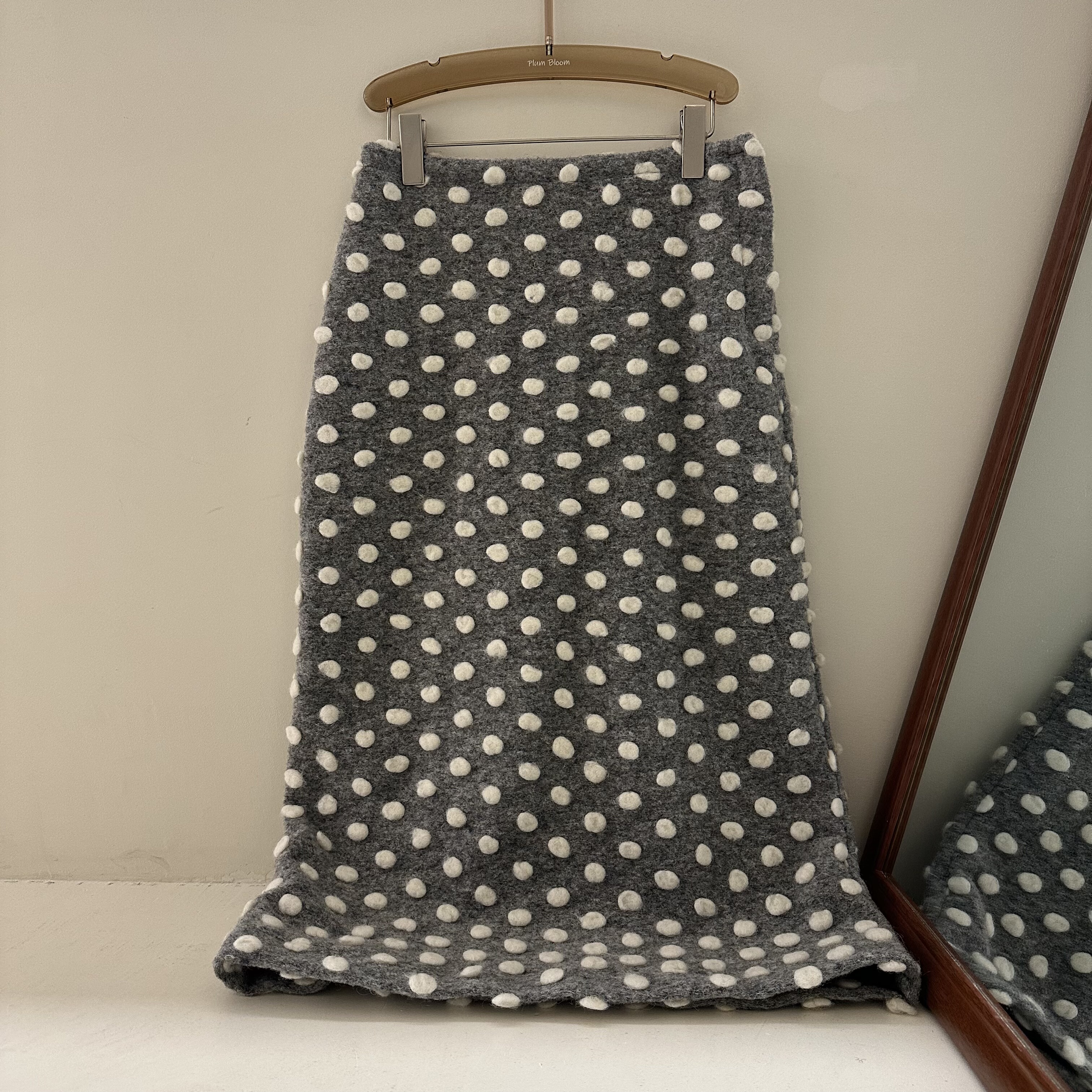 2025韩系设计款秋季新款韩版宽松休闲百搭高腰显瘦波点半身裙女款