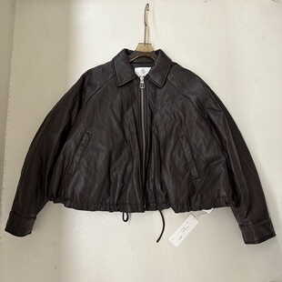 秋季 皮衣羽绒服外套女款 新款 宽松休闲百搭翻领短款 韩版 韩系设计款