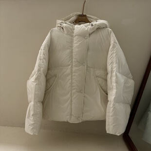 宽松休闲百搭连帽羽绒服女款 2025韩系设计款 韩版 新款 秋季