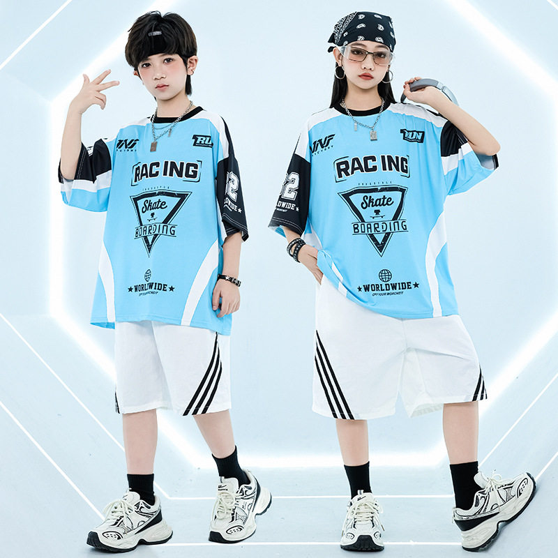 儿童街舞套装嘻哈小学生夏季运动会班服开幕式表演服啦啦队演出服